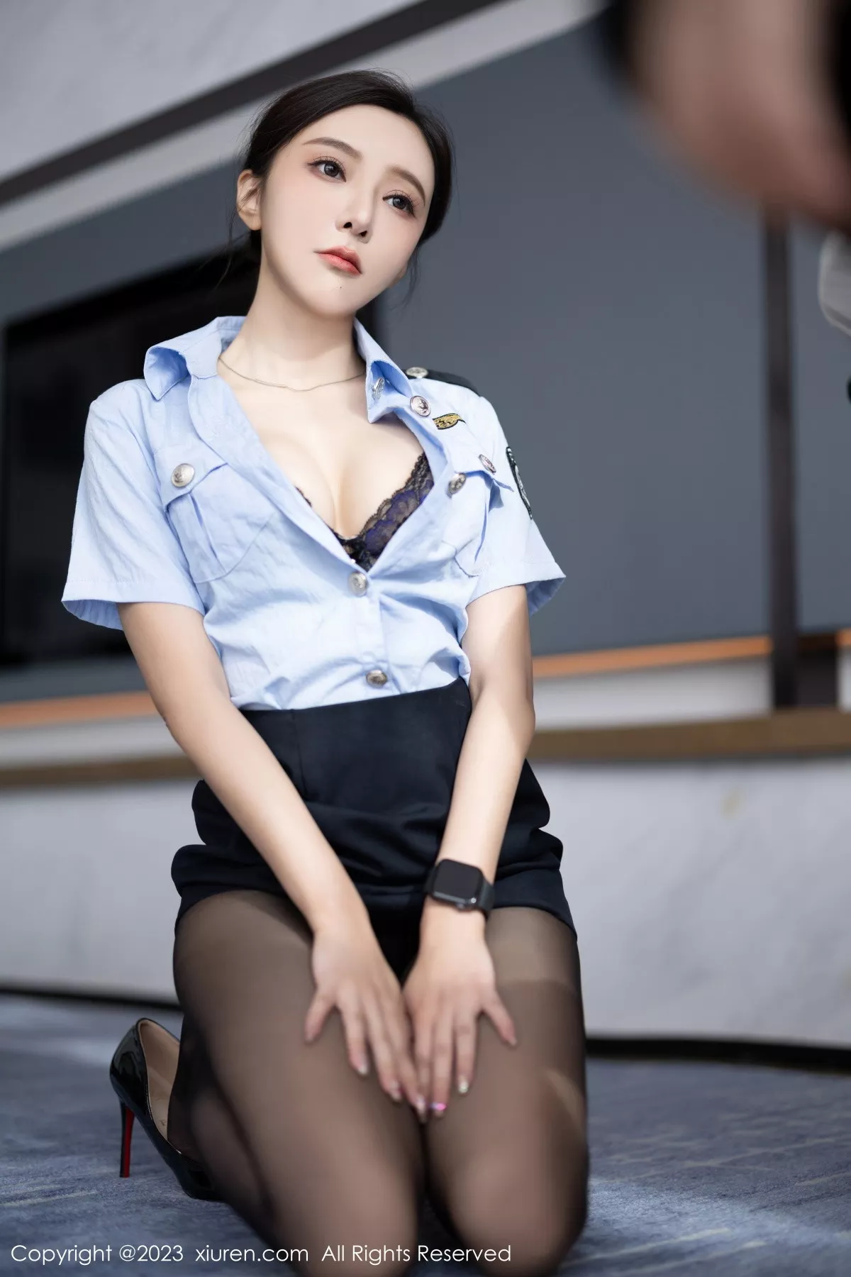 秀人集.com_[XiuRen秀人网]No.7340_女神王馨瑶yanni性感女警制服露黑色蕾丝内衣秀惹火身材诱惑写真82P