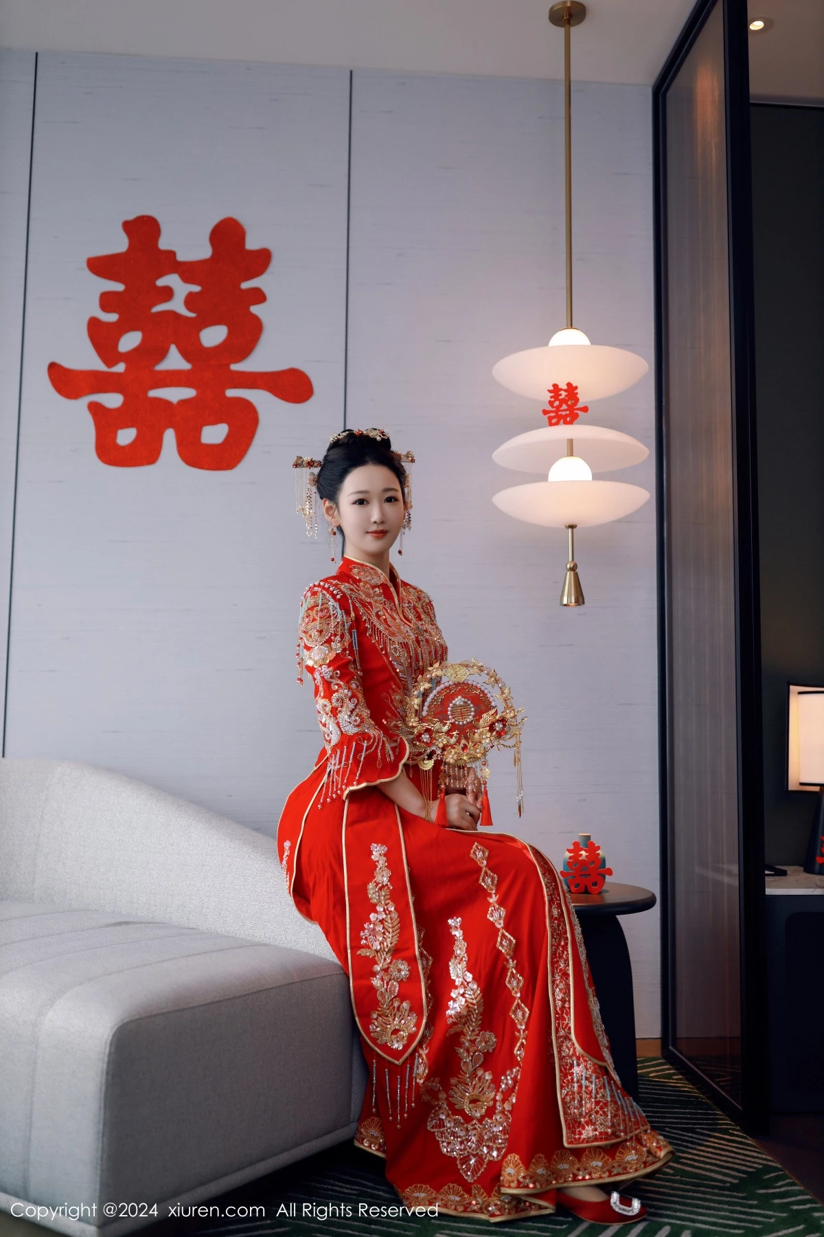 秀人集.com_[XiuRen秀人网]No.8972_模特唐安琪性感红色新娘服饰露红色内衣配超薄肉丝撩人诱惑写真79P