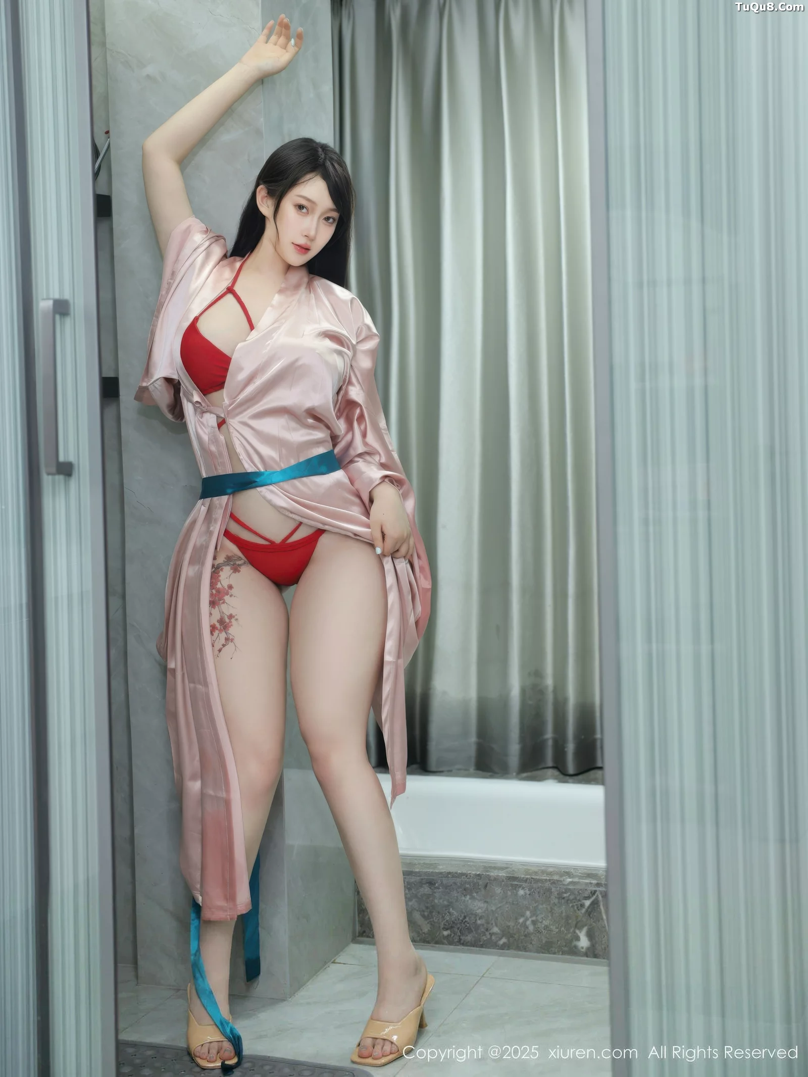 秀人集.com_[XiuRen秀人网]No.10724_模特李沁恩lrene浴室场景性感红色比基尼秀丰腴身材撩人诱惑写真79P