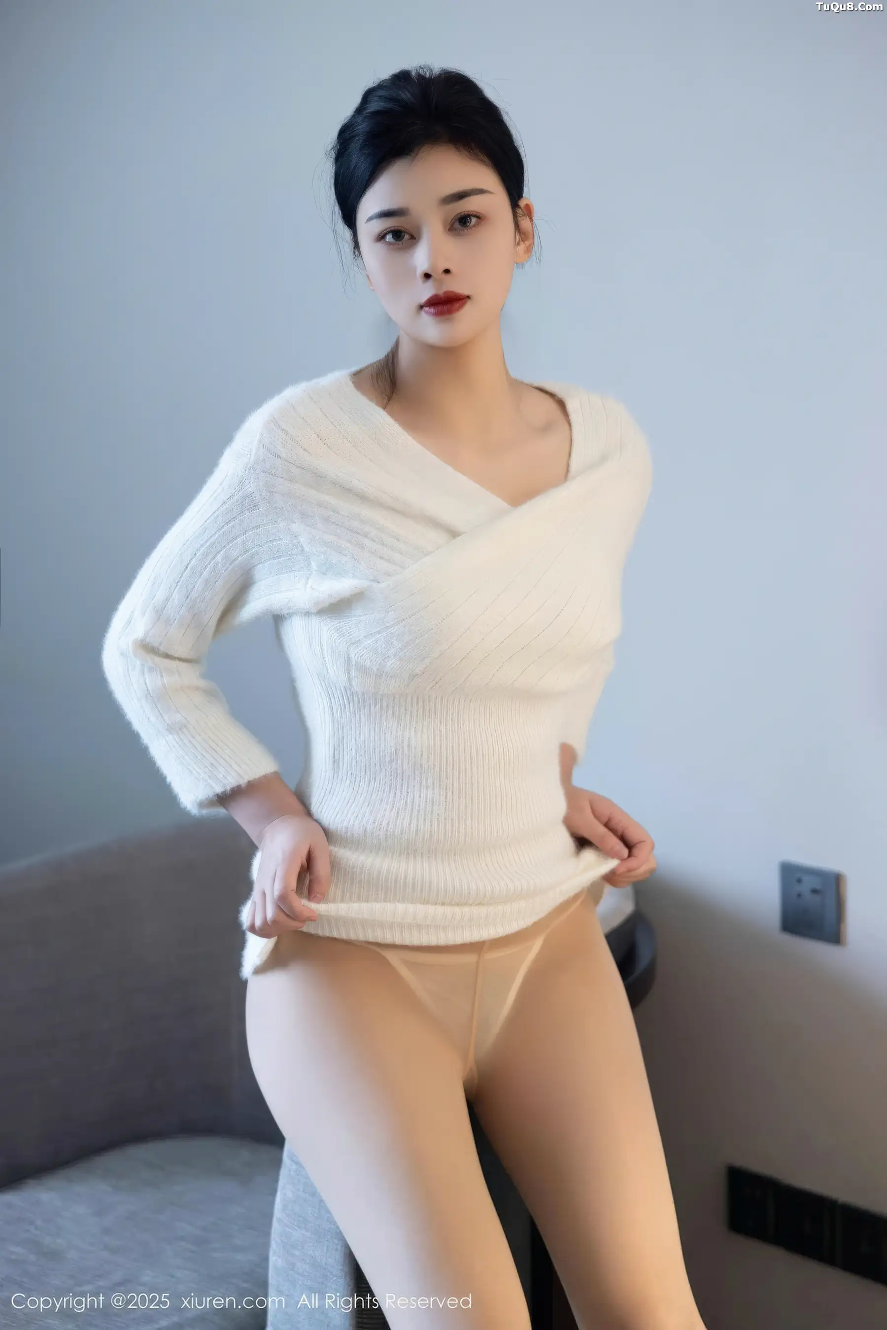 秀人集.com_[XiuRen秀人网]No.10986_模特徐清妍性感白色毛衣露黑色内衣配超薄肉丝秀曼妙身姿诱惑写真86P