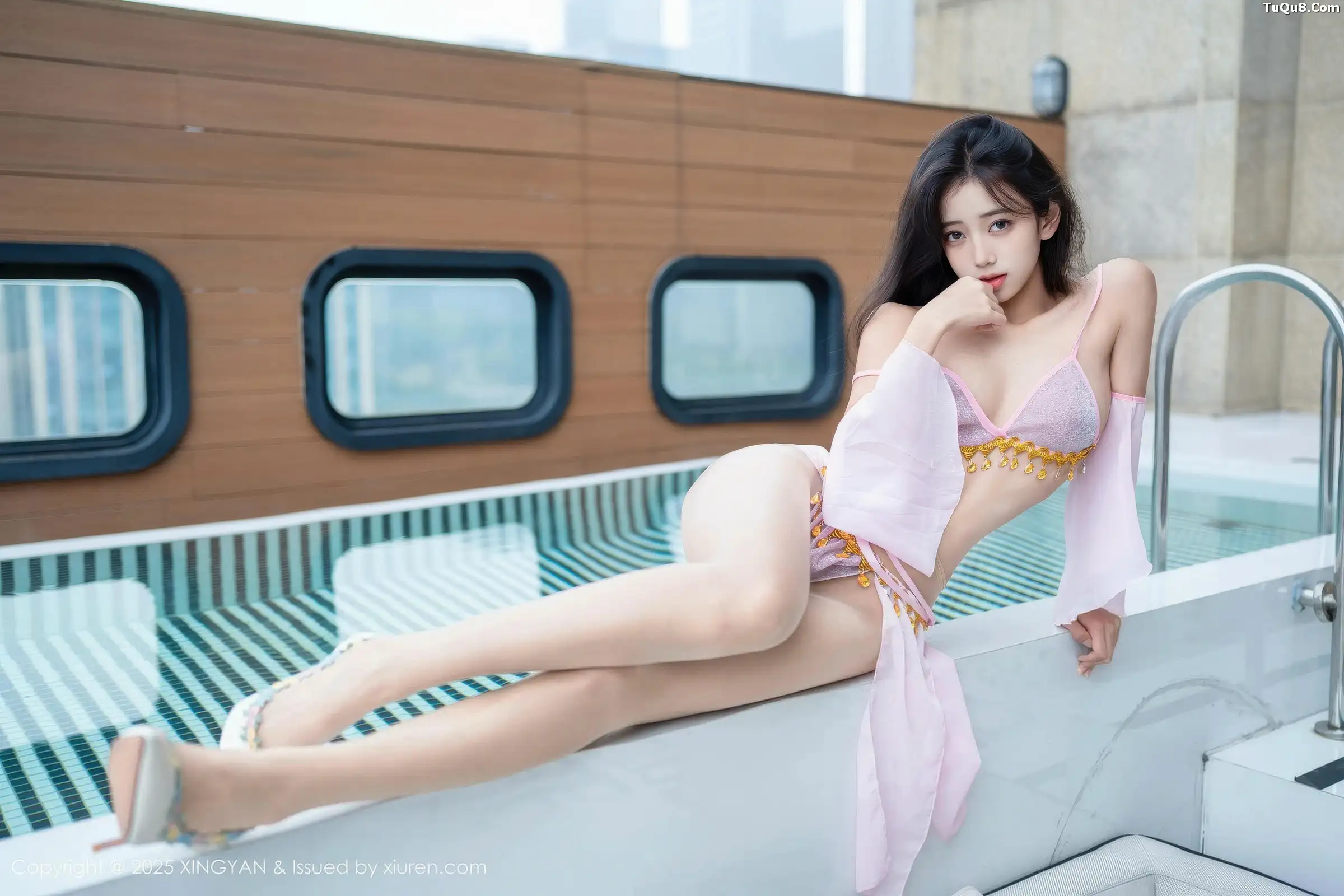 秀人集.com_[XINGYAN星颜社]VOL.430_模特时安安泳池性感紫色泳衣配超薄肉丝秀柔美身姿诱惑写真81P